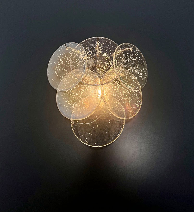 Murano Wall Lamp | 6 Iris Disc Glass | Set of 2