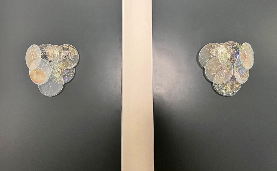 Murano Wall Lamp | 6 Iris Disc Glass | Set of 2