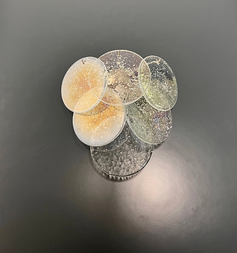 Murano Wall Lamp | 6 Iris Disc Glass | Set of 2