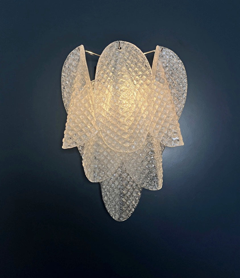 Murano Wall Lamp | 6 Clear Rondini Glass | Set of 2