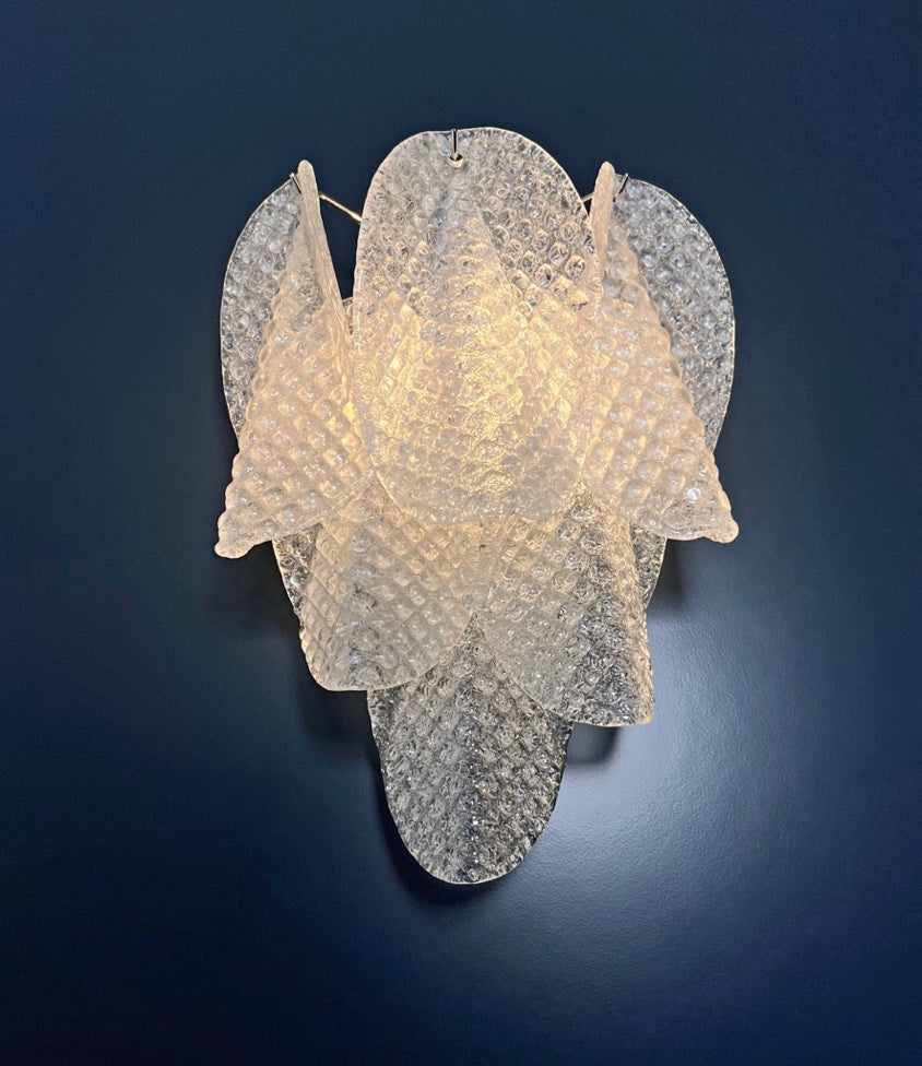 Murano Wall Lamp | 6 Clear Rondini Glass | Set of 2