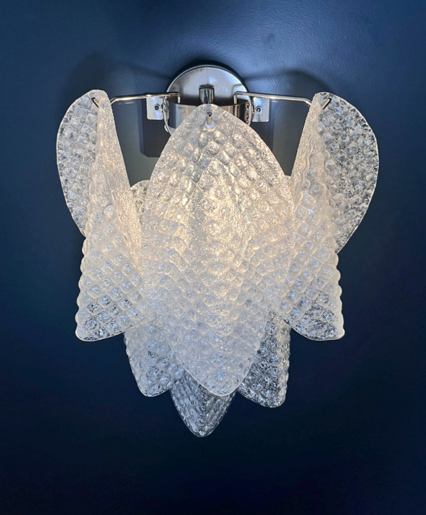 Murano Wall Lamp | 6 Clear Rondini Glass | Set of 2