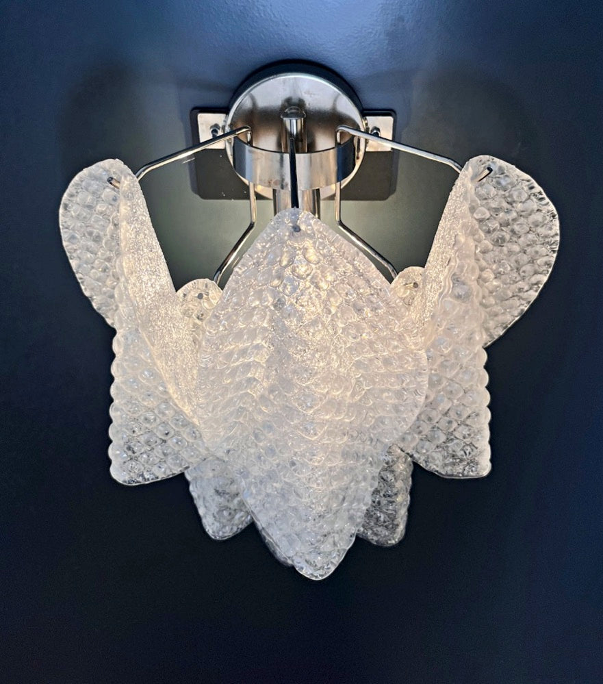 Murano Wall Lamp | 6 Clear Rondini Glass | Set of 2