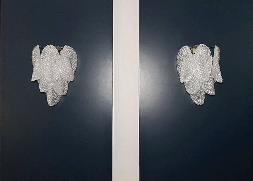 Murano Wall Lamp | 6 Clear Rondini Glass | Set of 2
