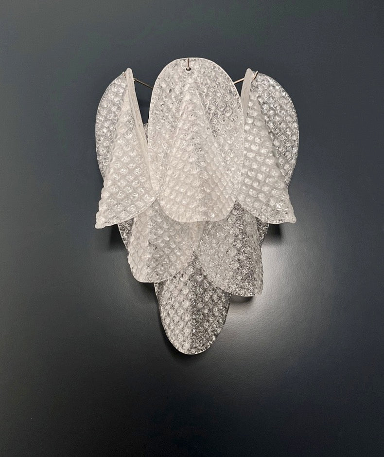 Murano Wall Lamp | 6 Clear Rondini Glass | Set of 2