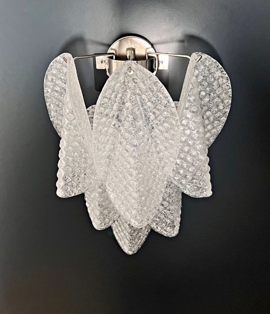 Murano Wall Lamp | 6 Clear Rondini Glass | Set of 2