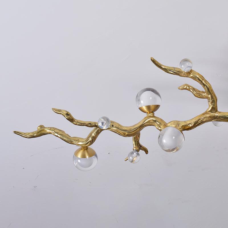 Modern Linear Glass Ball Branch Semi Flush Chandelier by Bling Lighting Studio