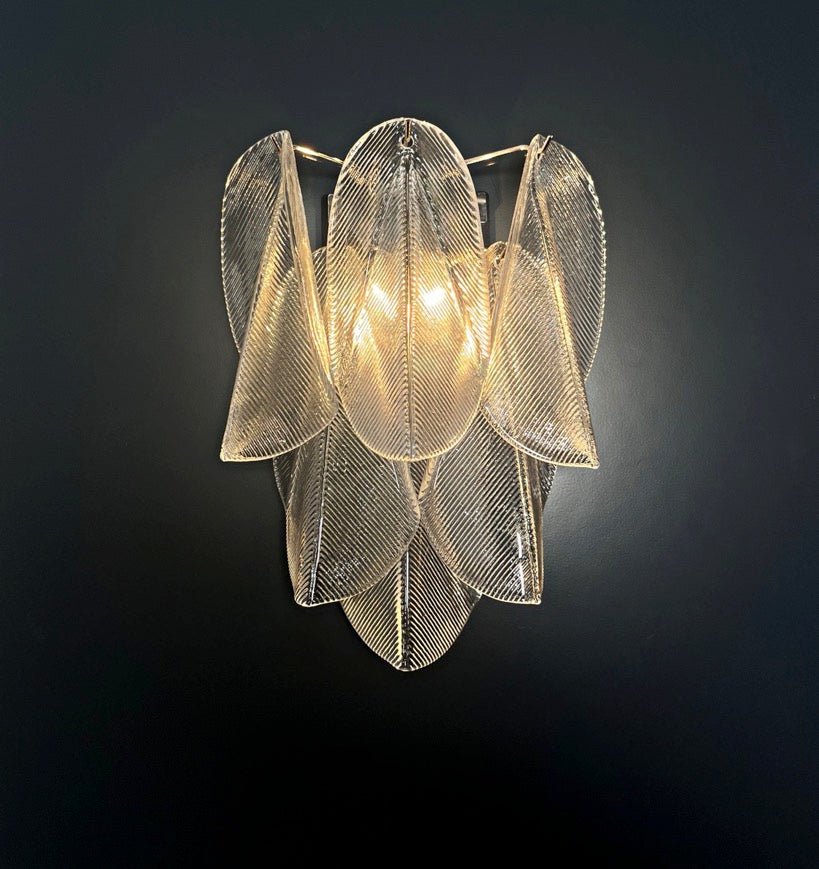 Murano Wall Lamp | 6 Clear Rondini Glass | Set of 2