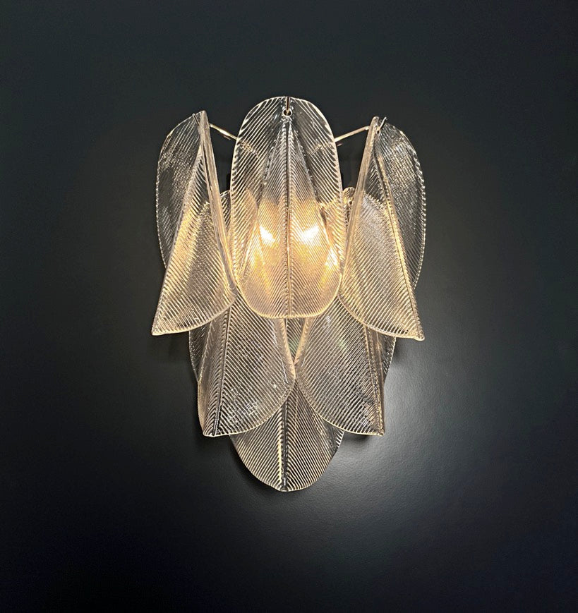 Murano Wall Lamp | 6 Clear Rondini Glass | Set of 2