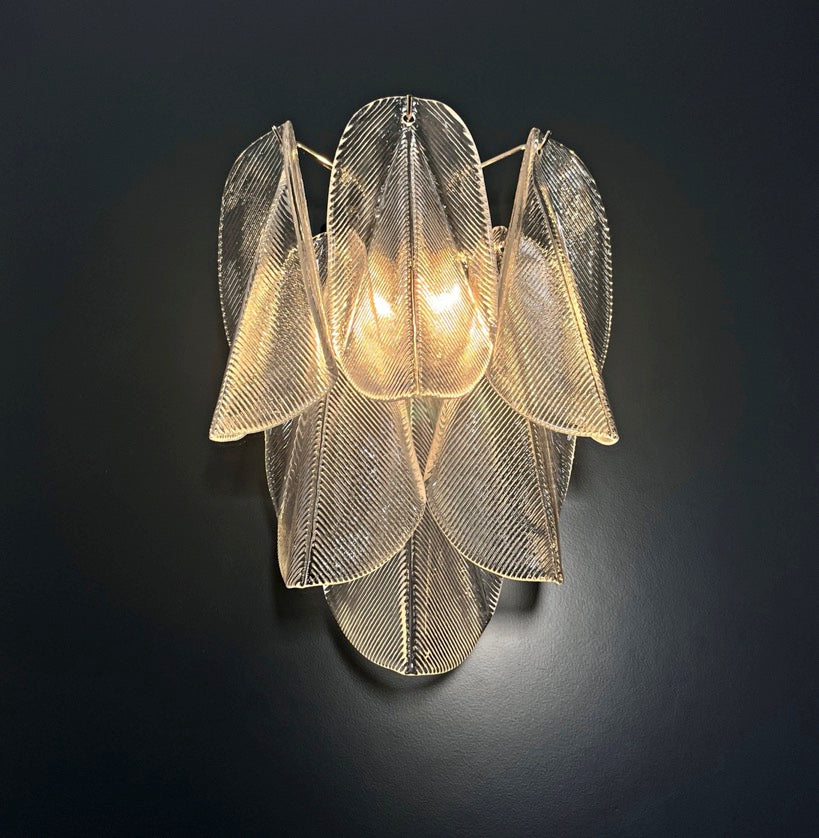 Murano Wall Lamp | 6 Clear Rondini Glass | Set of 2