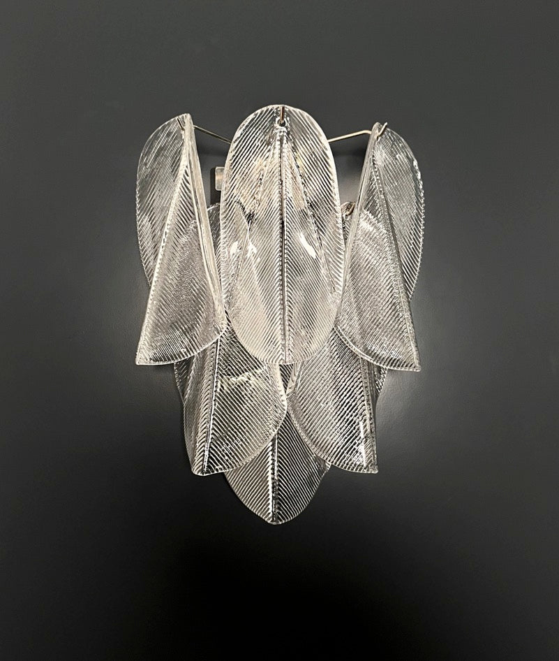 Murano Wall Lamp | 6 Clear Rondini Glass | Set of 2