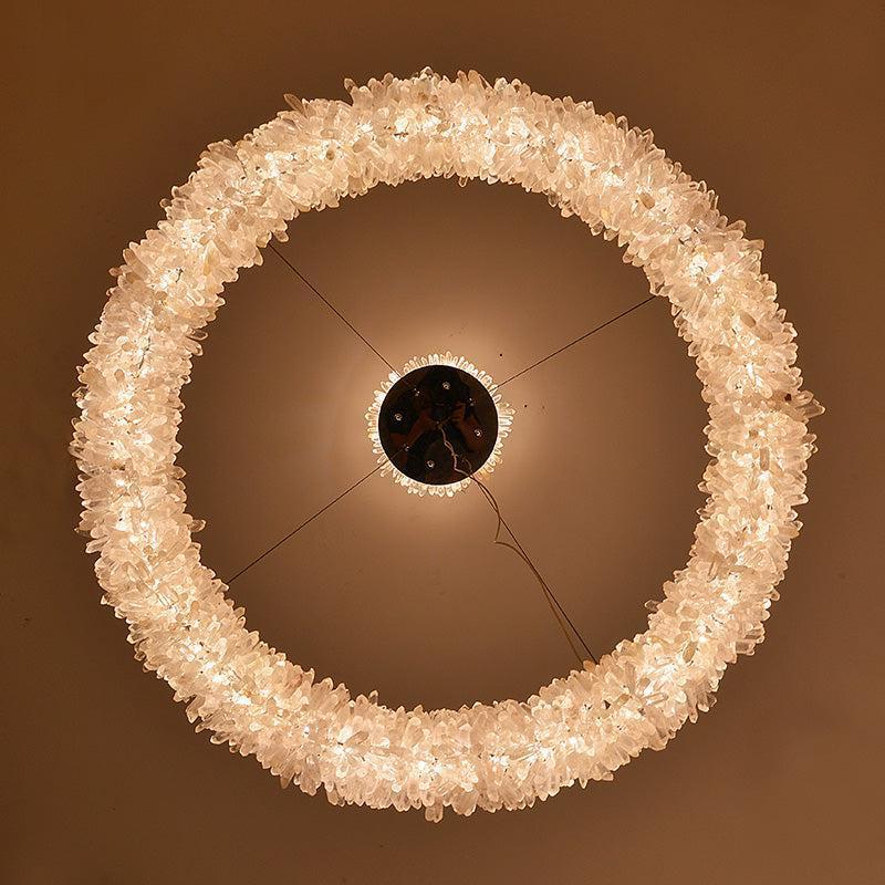 Round Luxury Rock Crystal Chandelier 32" D by Bling Lighting Studio