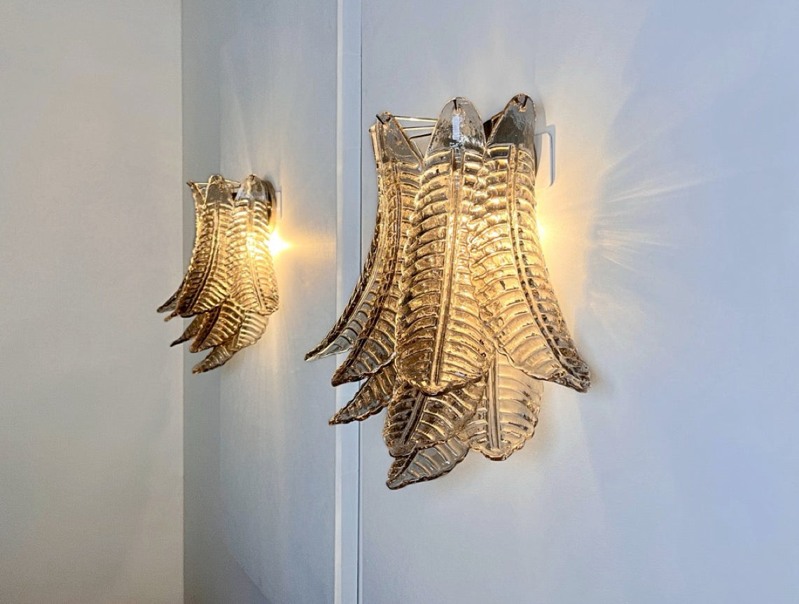 Murano Wall Lamp | 10 Smoked Felci Glass | Set of 2