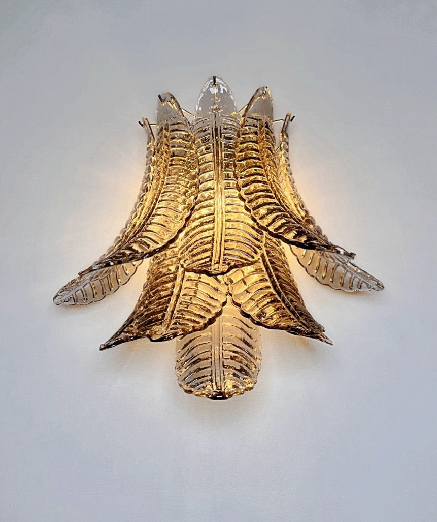Murano Wall Lamp | 10 Smoked Felci Glass | Set of 2