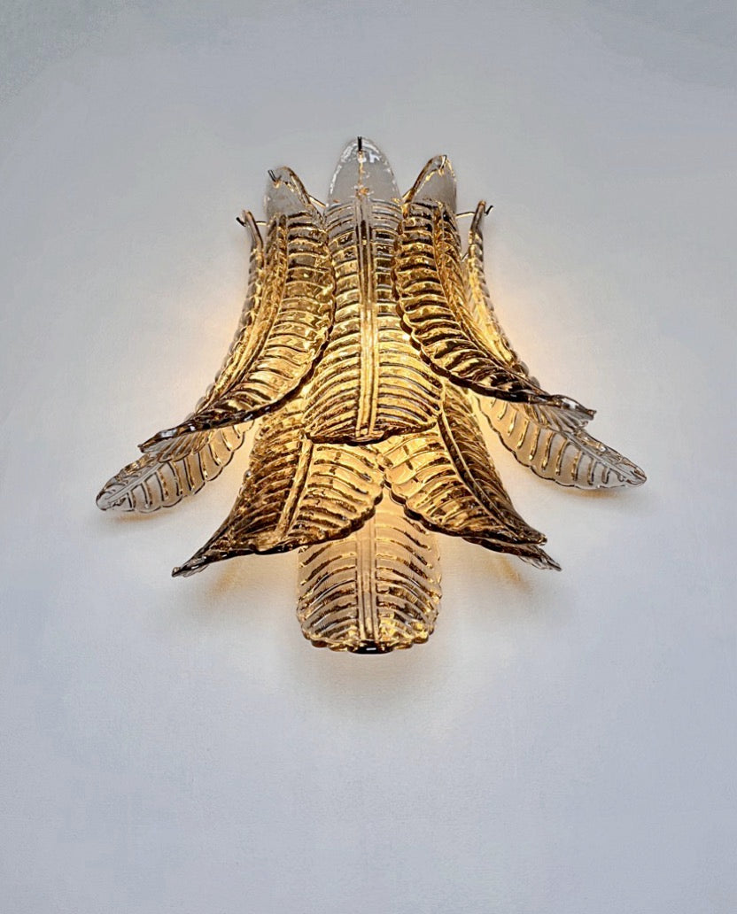 Murano Wall Lamp | 10 Smoked Felci Glass | Set of 2