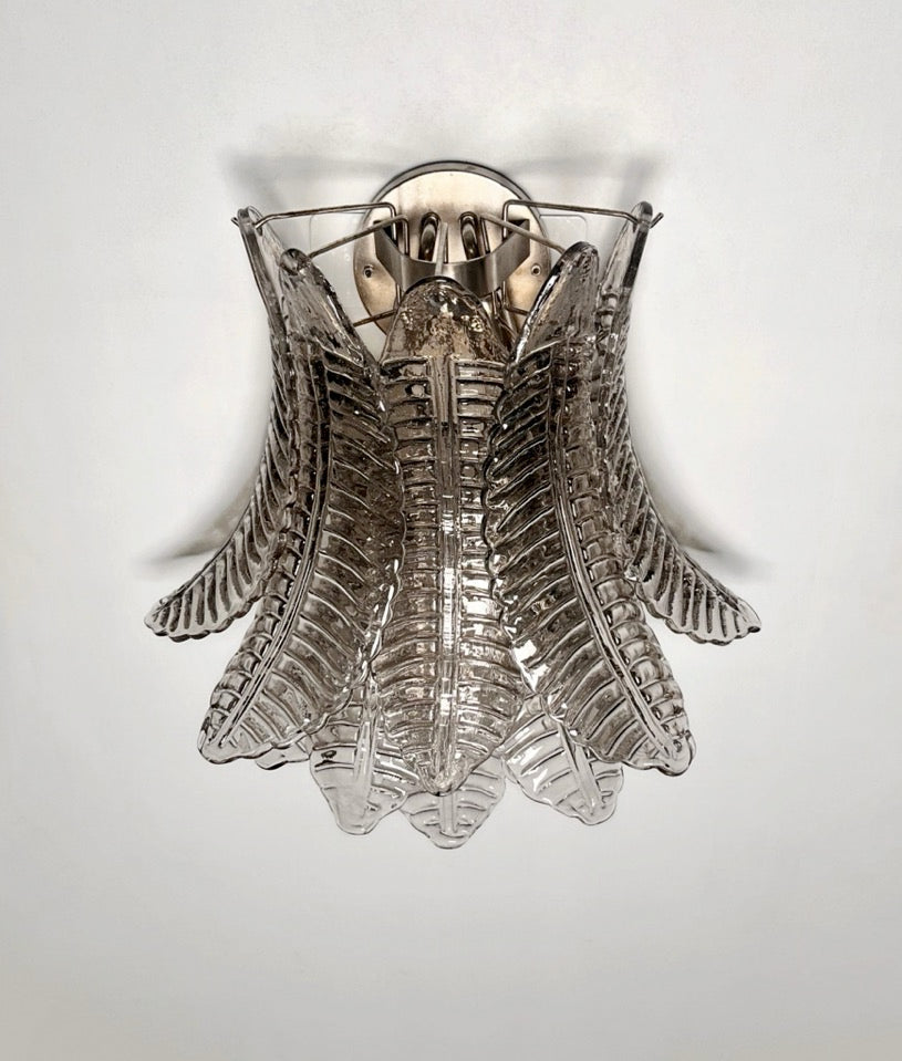 Murano Wall Lamp | 10 Smoked Felci Glass | Set of 2