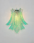 Murano Wall Lamp | 10 Turquoise Felci Glass | Set of 2