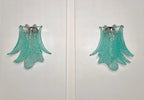 Murano Wall Lamp | 10 Turquoise Felci Glass | Set of 2