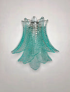 Murano Wall Lamp | 10 Turquoise Felci Glass | Set of 2