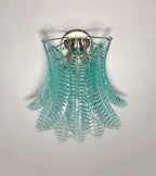 Murano Wall Lamp | 10 Turquoise Felci Glass | Set of 2