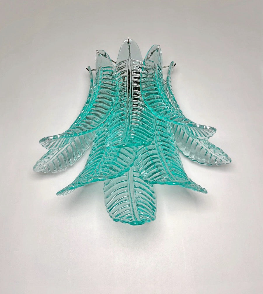 Murano Wall Lamp | 10 Turquoise Felci Glass | Set of 2