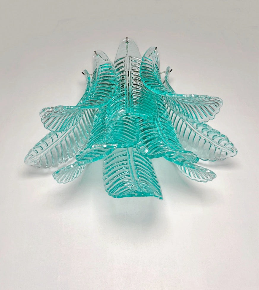 Murano Wall Lamp | 10 Turquoise Felci Glass | Set of 2