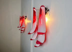 Murano Wall Lamp | 6 Red Lattimo Petal Glass | Set of 2