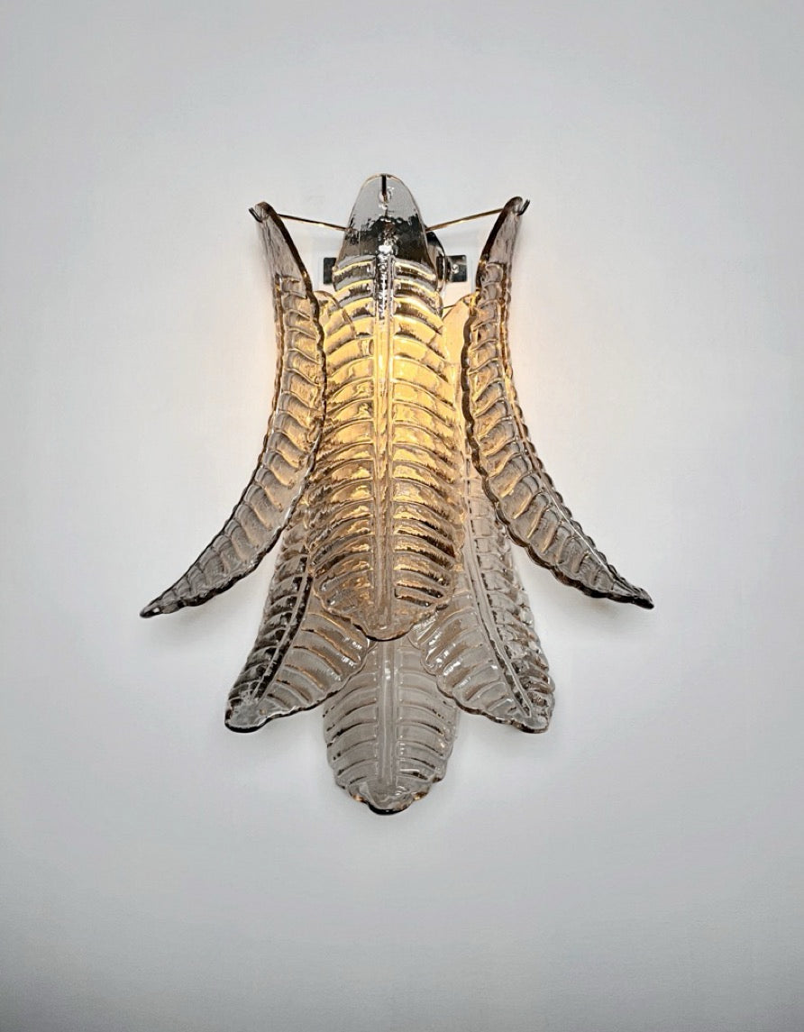 Murano Wall Lamp | 6 Smoked Felci Glass | Set of 2