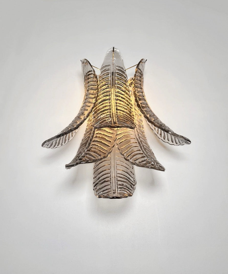 Murano Wall Lamp | 6 Smoked Felci Glass | Set of 2