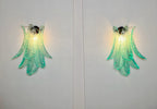 Murano Wall Lamp | 6 Turquoise Felci Glass | Set of 2