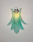Murano Wall Lamp | 6 Turquoise Felci Glass | Set of 2