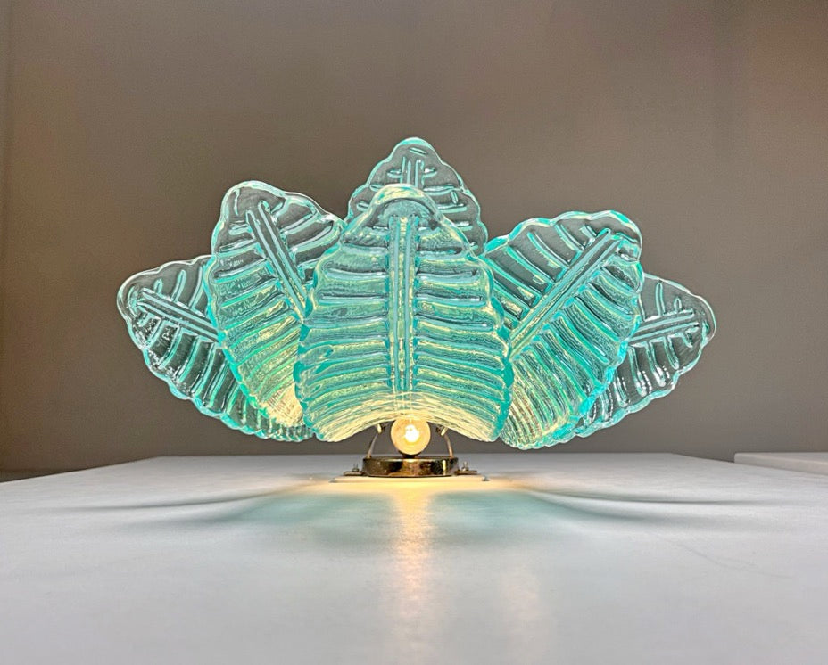 Murano Wall Lamp | 6 Turquoise Felci Glass | Set of 2