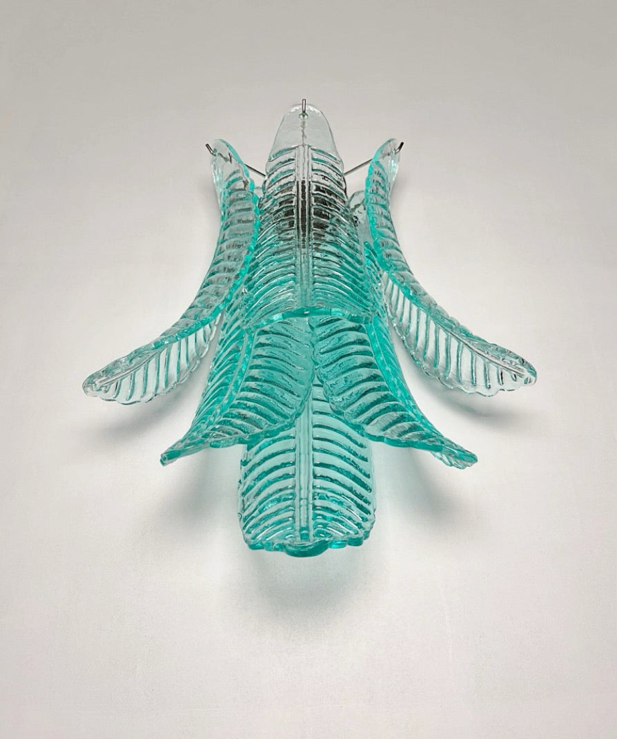 Murano Wall Lamp | 6 Turquoise Felci Glass | Set of 2