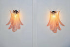 Murano Wall Lamp | 6 Pink Felci Glass | Set of 2