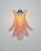 Murano Wall Lamp | 6 Pink Felci Glass | Set of 2