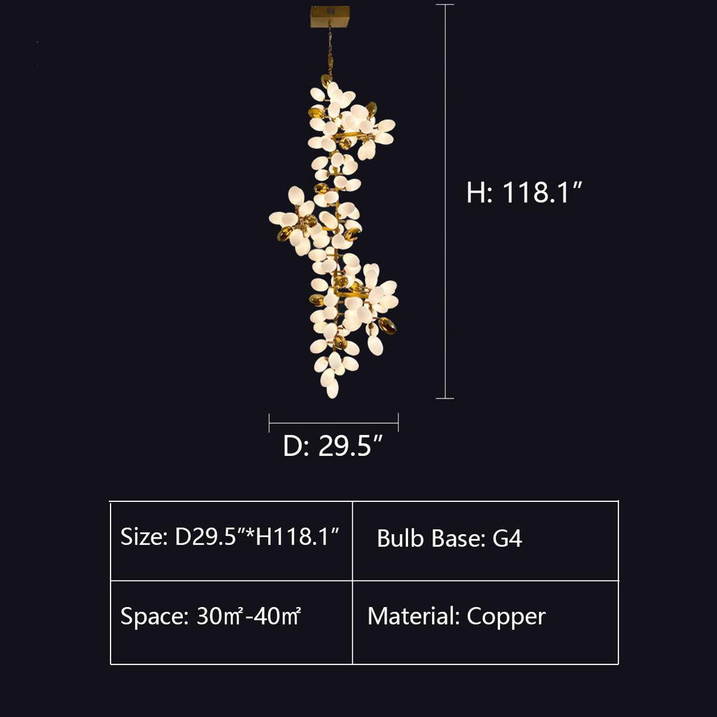 Large Branch Copper Chandelier with Grape Shape by Bling Lighting Studio