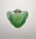 Murano Wall Lamp | 6 Green Alabaster Disc Glass | Set of 2