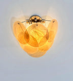 Murano Wall Lamp | 6 Alabaster Gold Disc Glass | Set of 2