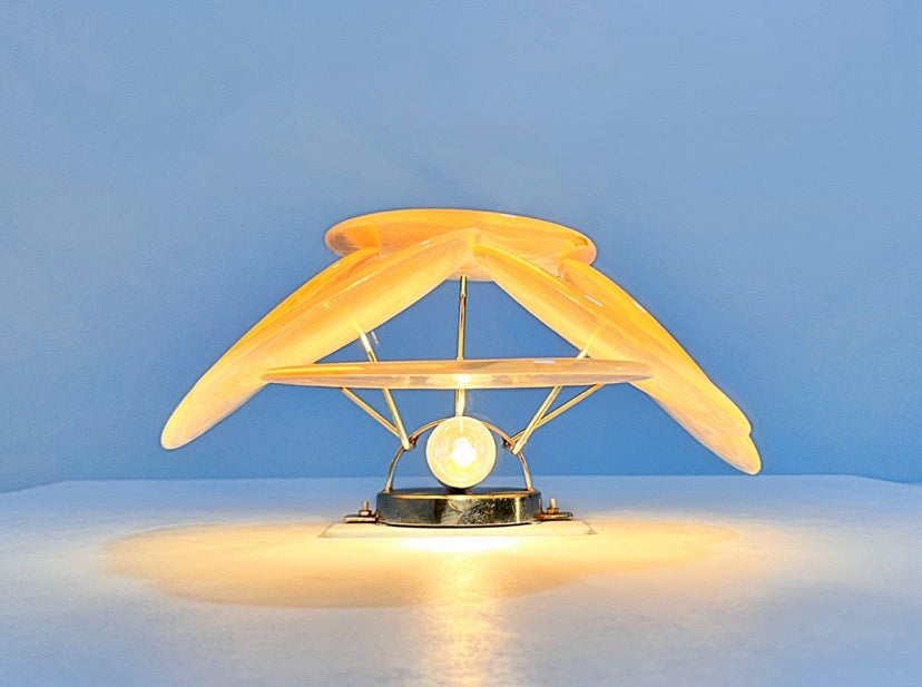 Murano Wall Lamp | 6 Alabaster Gold Disc Glass | Set of 2