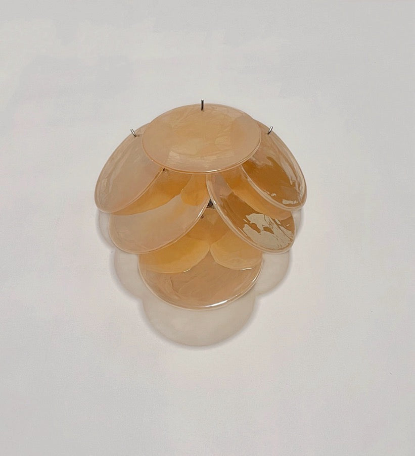 Murano Wall Lamp | 6 Alabaster Gold Disc Glass | Set of 2