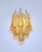 Murano Wall Lamp | 10 Clear Yellow Drop Glass | Set of 2