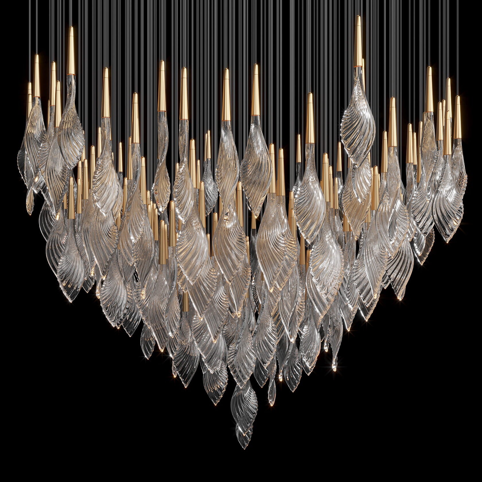 Clear Feather Glow Chandelier