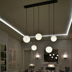 Glacera Alabaster Sphere Staircase Chandelier,Multi Pendant Light by Bling Lighting Studio
