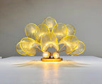 Murano Wall Lamp | 10 Green Gold Petal Glass | Set of 2