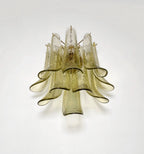 Murano Wall Lamp | 10 Green Gold Petal Glass | Set of 2