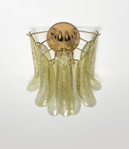 Murano Wall Lamp | 10 Green Gold Petal Glass | Set of 2