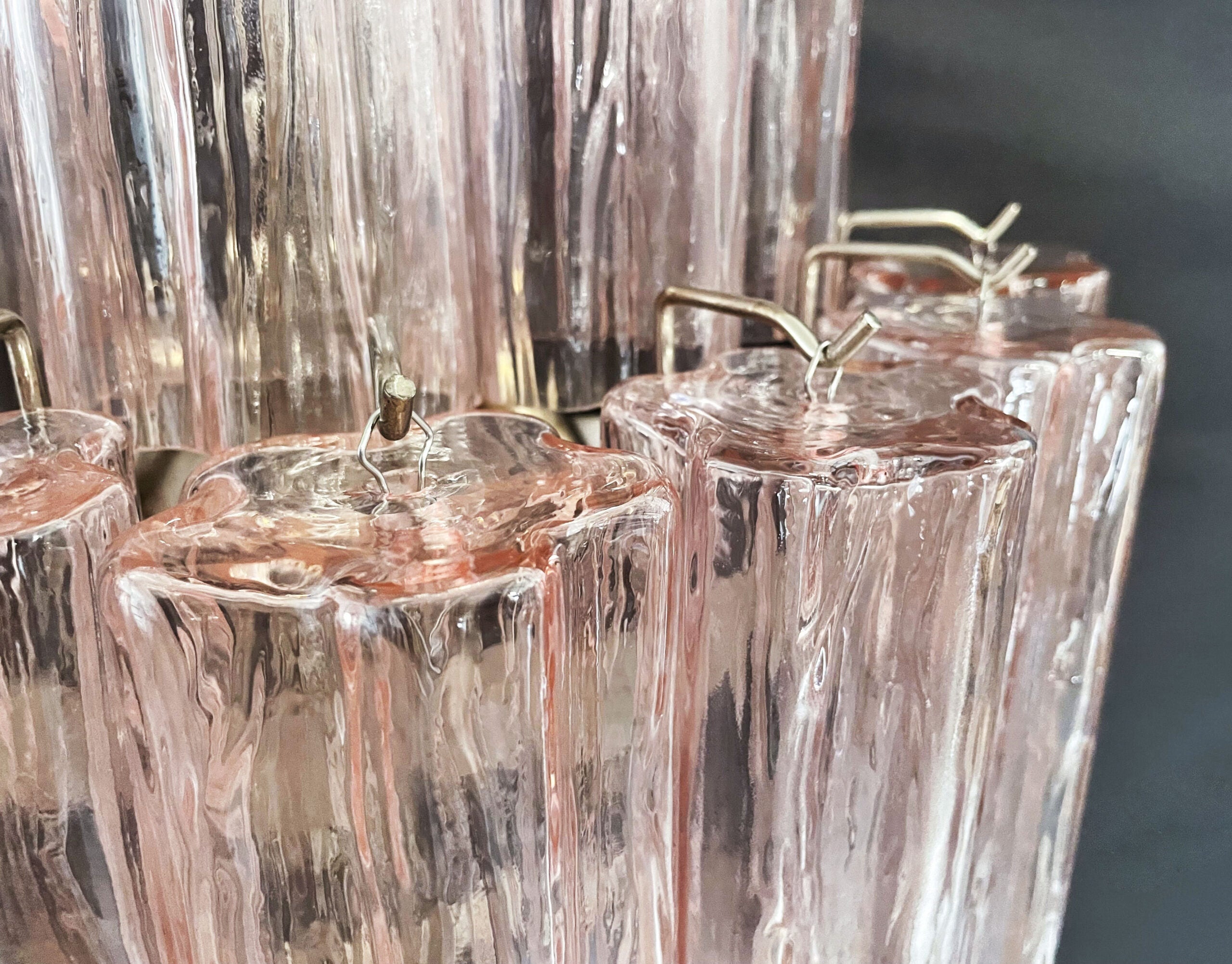 Murano Wall Lamp | 18 Pink Prism Glass | Set of 2