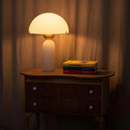 G9 Alabaster White Stone Table Lamp 12 Inch by Bling Lighting Studio