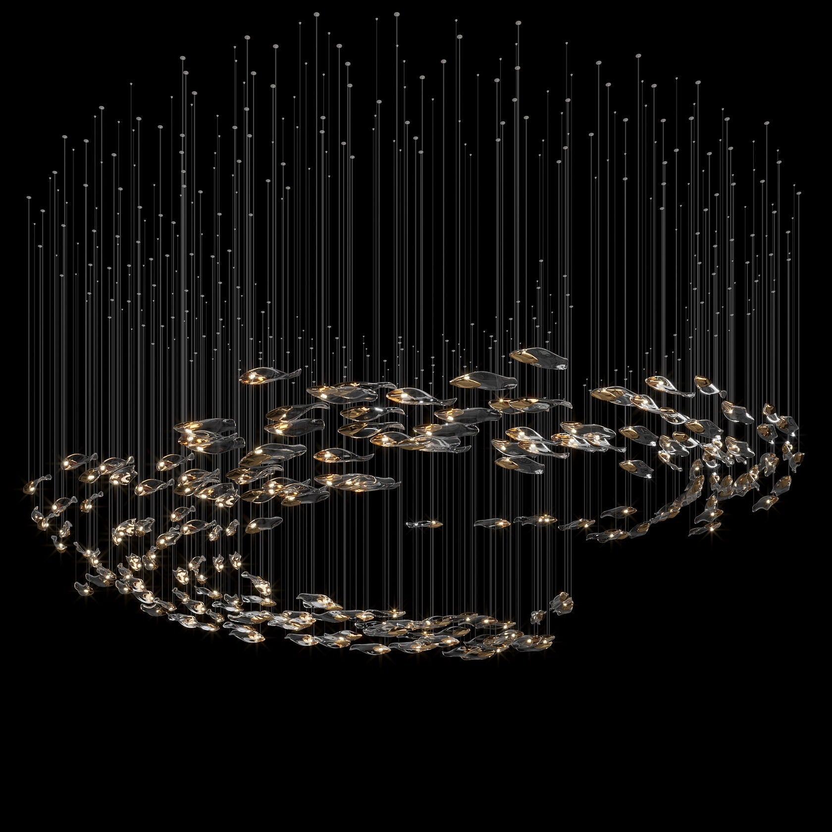 Smoke Glass Current Chandelier