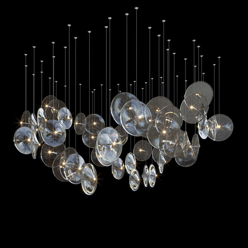 Smoke Glass Disc Cluster Chandelier